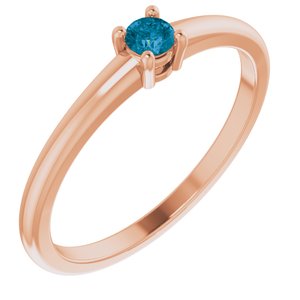 14K Rose Natural London Blue Topaz Ring Siddiqui Jewelers