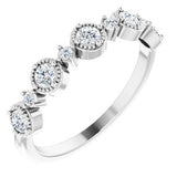 14K White 1/3 CTW Natural Diamond Beaded Halo Anniversary Band Siddiqui Jewelers