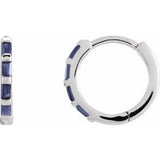 Sterling Silver Natural Blue Sapphire Huggie Earrings Siddiqui Jewelers