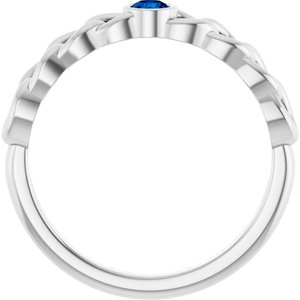 Sterling Silver Natural Blue Sapphire Curb Chain Ring Siddiqui Jewelers