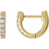 14K Yellow 1/8 CTW Natural Diamond Hoop Earrings Siddiqui Jewelers