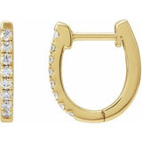 14K Yellow 1/6 CTW Natural Diamond Hoop Earrings Siddiqui Jewelers