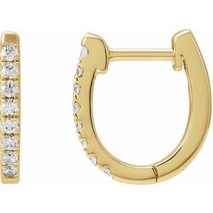 14K Yellow 1/6 CTW Natural Diamond Hoop Earrings Siddiqui Jewelers