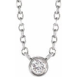 14K White 1/10 CT Natural Diamond 16-18" Necklace Siddiqui Jewelers