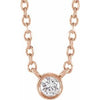14K Rose 1/10 CT Natural Diamond 16-18" Necklace Siddiqui Jewelers
