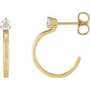 14K Yellow 1/5 CTW Natural Diamond Hoop Earring Siddiqui Jewelers