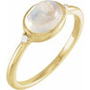 14K Yellow Natural Rainbow Moonstone  & .03 CTW Natural Diamond Ring Siddiqui Jewelers