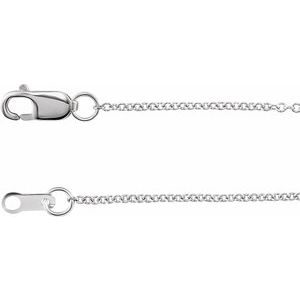 Rhodium-Plated Sterling Silver 1 mm Solid Cable 18" Chain-Siddiqui Jewelers