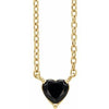 14K Yellow Natural Black Onyx Heart 16-18" Necklace  Siddiqui Jewelers