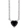 Sterling Silver Natural Black Onyx Heart 16-18" Necklace  Siddiqui Jewelers
