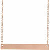 14K Rose 34x4 mm Bar 18" Necklace-Siddiqui Jewelers