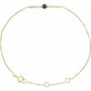 14K Yellow Blue Sapphire & .07 CTW Diamond Bar 5-7" Bracelet-Siddiqui Jewelers