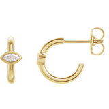 14K Yellow 1/8 CTW Diamond J-Hoop Earrings - Siddiqui Jewelers