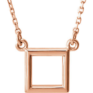 14K Rose Square 16.5" Necklace - Siddiqui Jewelers
