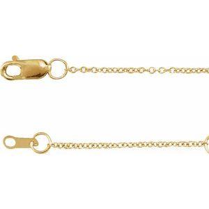 14K Yellow 1 mm Solid Cable 16-18" Chain-Siddiqui Jewelers