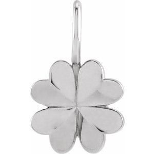 14K White Four-Leaf Clover Charm/Pendant Siddiqui Jewelers