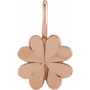 14K Rose Four-Leaf Clover Charm/Pendant Siddiqui Jewelers