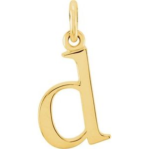 18K Yellow Gold-Plated Sterling Silver Lowercase Initial D Pendant Siddiqui Jewelers
