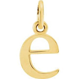 14K Yellow Lowercase Initial E Pendant Siddiqui Jewelers