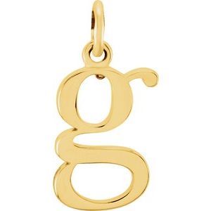 18K Yellow Gold-Plated Sterling Silver Lowercase Initial G Pendant Siddiqui Jewelers