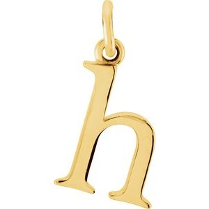 18K Yellow Gold-Plated Sterling Silver Lowercase Initial H Pendant Siddiqui Jewelers