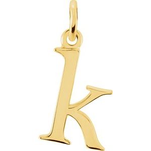 18K Yellow Gold-Plated Sterling Silver Lowercase Initial K Pendant Siddiqui Jewelers