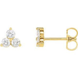 14K Yellow 5/8 CTW Three-Stone Diamond Earrings - Siddiqui Jewelers