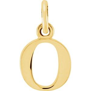18K Yellow Gold-Plated Sterling Silver Lowercase Initial o Pendant Siddiqui Jewelers