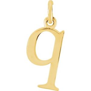 18K Yellow Gold-Plated Sterling Silver Lowercase Initial Q Pendant Siddiqui Jewelers