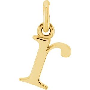 18K Yellow Gold-Plated Sterling Silver Lowercase Initial R Pendant Siddiqui Jewelers