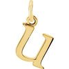 18K Yellow Gold-Plated Sterling Silver Lowercase Initial U Pendant Siddiqui Jewelers