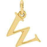18K Yellow Gold-Plated Sterling Silver Lowercase Initial W Pendant Siddiqui Jewelers