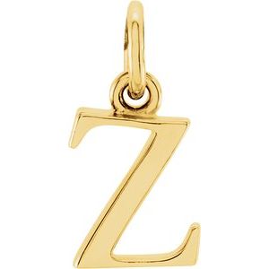 14K Yellow Lowercase Initial Z Pendant Siddiqui Jewelers