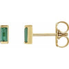 14K Yellow Natural Green Tourmaline Channel-Set Earrings Siddiqui Jewelers