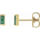 14K Yellow Natural Green Tourmaline Channel-Set Earrings Siddiqui Jewelers