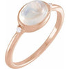 14K Rose Natural Rainbow Moonstone  & .03 CTW Natural Diamond Ring Siddiqui Jewelers