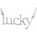 14K White .06 CTW Diamond "Lucky" 16 1/2" Necklace - Siddiqui Jewelers