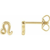 14K Yellow Leo Zodiac Earrings Siddiqui Jewelers