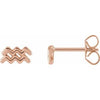 14K Rose Aquarius Zodiac Earrings Siddiqui Jewelers