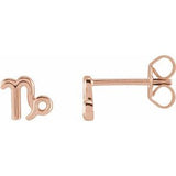 14K Rose Capricorn Zodiac Earrings Siddiqui Jewelers