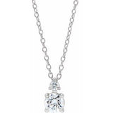 14K White 1/4 CTW Lab-Grown Diamond Claw-Prong 16-18" Necklace Siddiqui Jewelers
