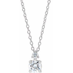 14K White 1/4 CTW Lab-Grown Diamond Claw-Prong 16-18" Necklace Siddiqui Jewelers