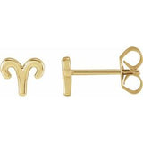 14K Yellow Aries Zodiac Earrings Siddiqui Jewelers