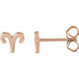 14K Rose Aries Zodiac Earrings Siddiqui Jewelers