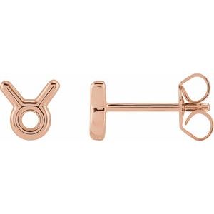 14K Rose Taurus Zodiac Earrings Siddiqui Jewelers