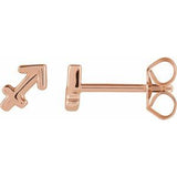 14K Rose Sagittarius Zodiac Earrings Siddiqui Jewelers