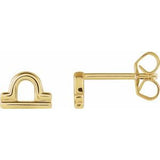 14K Yellow Libra Zodiac Earrings Siddiqui Jewelers