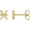 14K Yellow Pisces Zodiac Earrings Siddiqui Jewelers