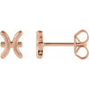 14K Rose Pisces Zodiac Earrings Siddiqui Jewelers