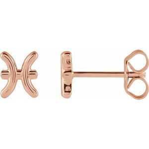 14K Rose Pisces Zodiac Earrings Siddiqui Jewelers